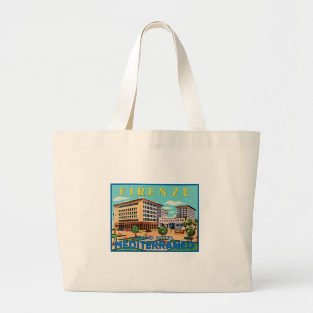 Firenze Grand Hotel Mediterraneo Large Tote Bag (Front)