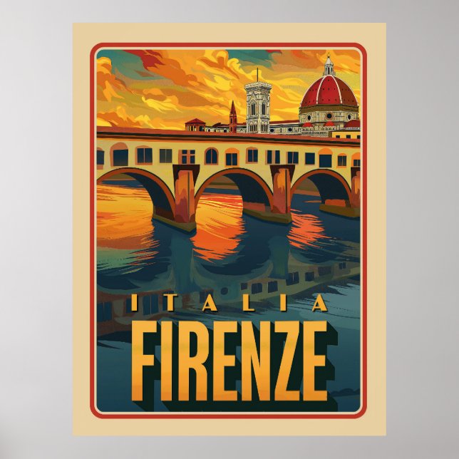 Firenze, Italia Vintage Poster (Front)