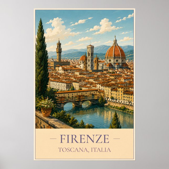Firenze, Italy – Vintage Travel Poster (Front)