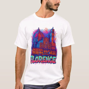 Firenze Neon Pop-Art Skyline T-Shirt