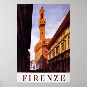 Firenze ~ Vintage Italian Travel Poster. Poster