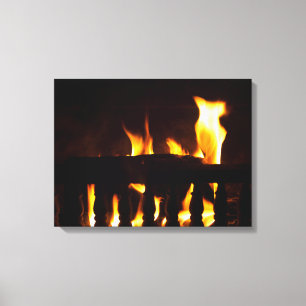 Fireplace at home canvas print