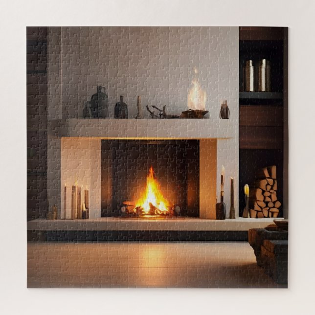 Fireplace at home jigsaw puzzle (Vertical)