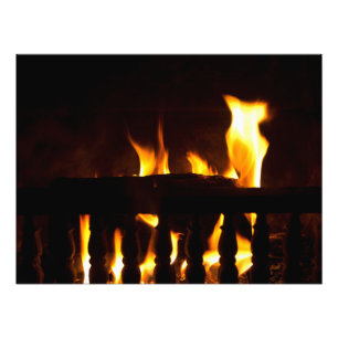 Fireplace at home photo print