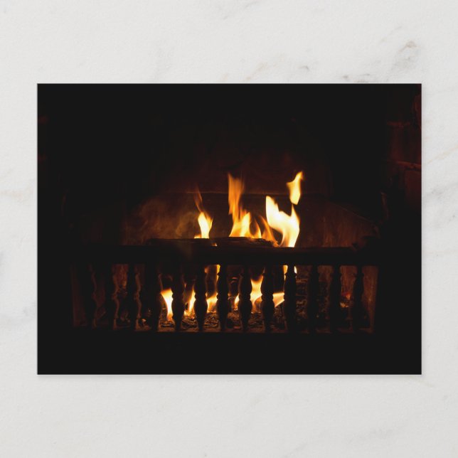 Fireplace at home postcard (Front)