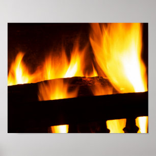 Fireplace at home poster