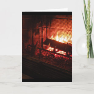 Fireplace Greeting Card- Blank Inside Holiday Card