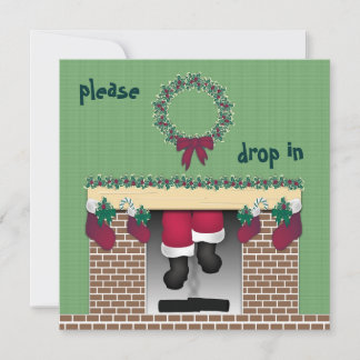 Fireplace Santa Invitation