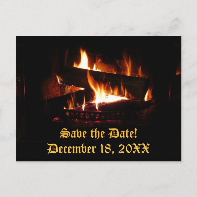 Fireplace Save the Date Postcard (Front)