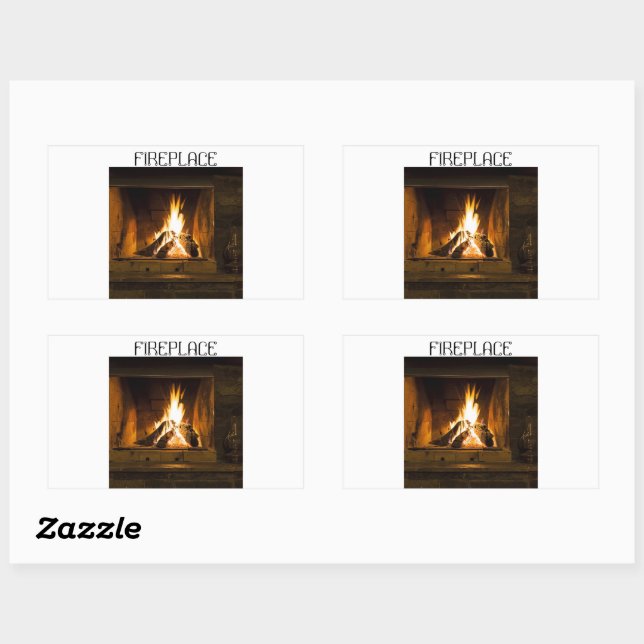 Fireplace Square Stickers by Warrior_Wares_Inc  (Sheet)