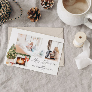 Fireplace Stockings & Christmas Tree Photo Invitation