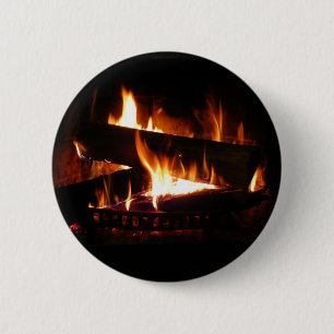 Fireplace Warm Winter Scene Photography 6 Cm Round Badge