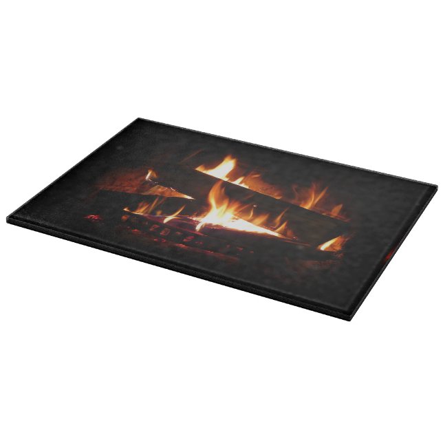 Fireplace Warm Winter Scene Photography Cutting Board (Corner)