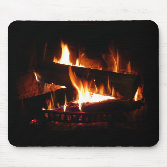 Fireplace Warm Winter Scene Photography Mouse Mat (Front)