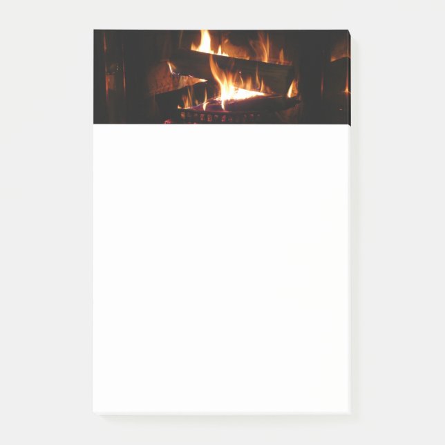 Fireplace Warm Winter Scene Photography Post-it Notes (Front)