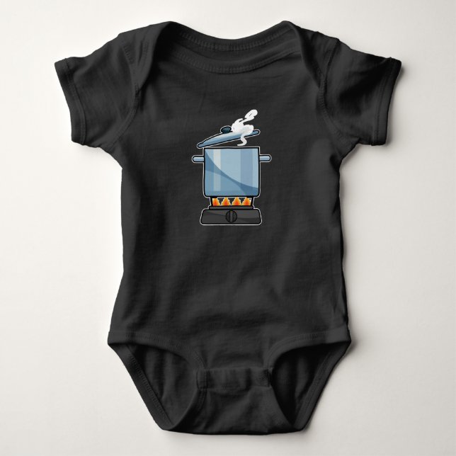 Fireplace with Saucepan & Lid Baby Bodysuit (Front)