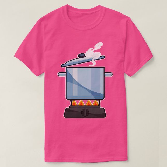 Fireplace with Saucepan Lid T-Shirt (Design Front)