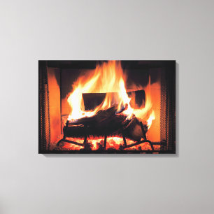 Fireplace Wrapped Canvas
