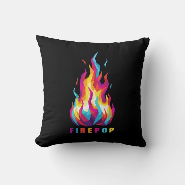 FIREPOP Colourful Polygonal Fire Cushion (Front)