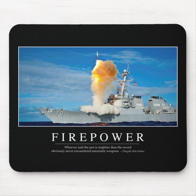 Firepower: Inspirational Quote Mouse Mat (Front)