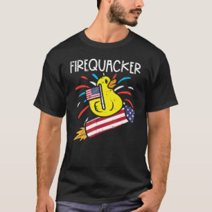 Firequacker Duck On Firecracker 4th Of July Patri T-Shirt