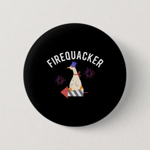 Firequacker Funny 4th Of July Patriotic Silly Goos 6 Cm Round Badge