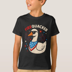 Firequacker Goose Funny 4th Of July Party Men Wome T-Shirt