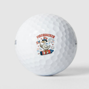 Firequacker Patriotic Duck 4th Of July 250th Golf Balls