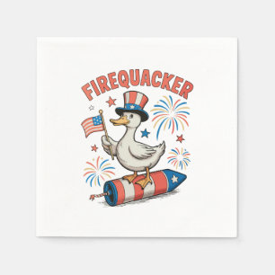Firequacker Patriotic Duck 4th Of July 250th Napkin