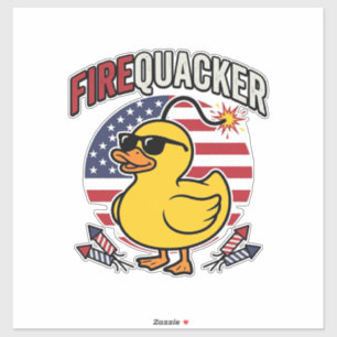 Firequacker Patriotic Duck Fireworks Vector Design