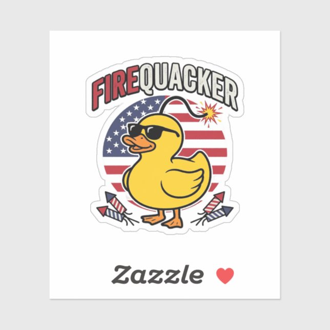 Firequacker Patriotic Duck Fireworks Vector Design (Sheet)