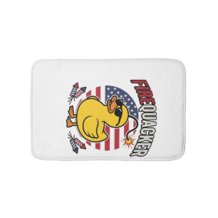 Firequacker Patriotic Duck Fireworks Vector Design Bath Mat