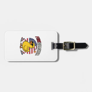 Firequacker Patriotic Duck Fireworks Vector Design Luggage Tag