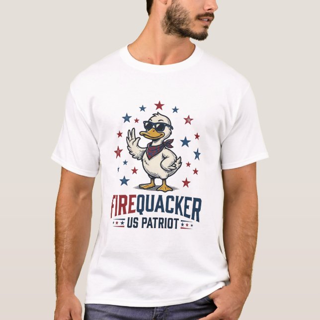 Firequacker Patriotic Duck Vintage Shirt Design_1 (Front)