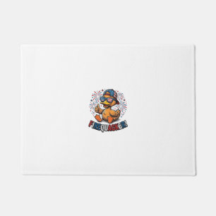 Firequacker Patriotic Duck Vintage Shirt Design_1 Doormat