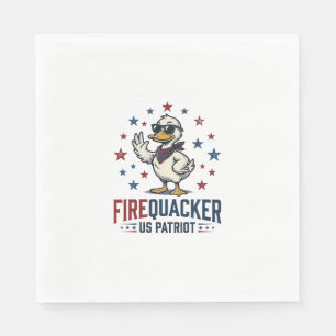 Firequacker Patriotic Duck Vintage Shirt Design_1 Napkin