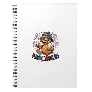 Firequacker Patriotic Duck Vintage Shirt Design_1 Notebook