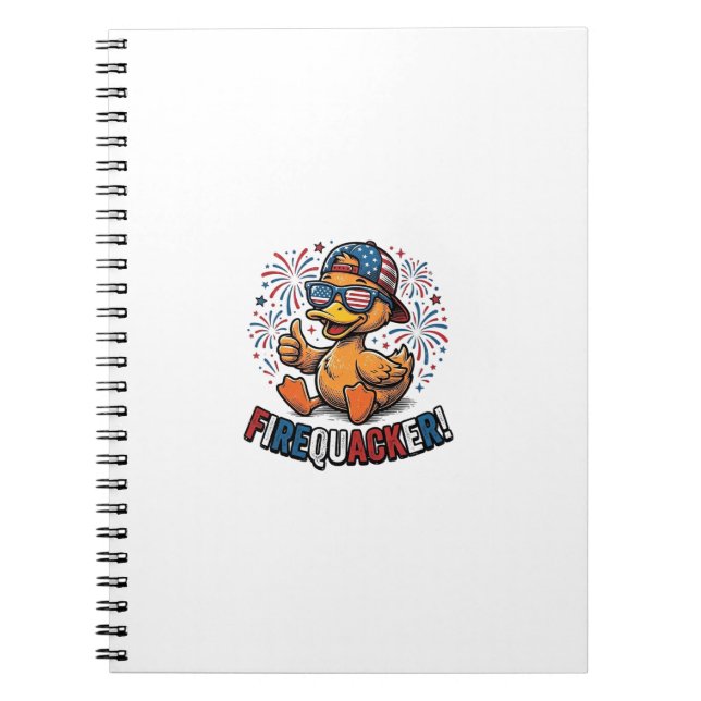 Firequacker Patriotic Duck Vintage Shirt Design_1 Notebook (Front)