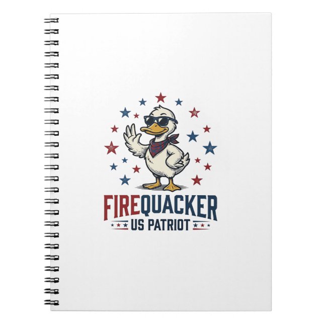 Firequacker Patriotic Duck Vintage Shirt Design_1 Notebook (Front)