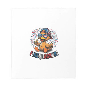 Firequacker Patriotic Duck Vintage Shirt Design_1 Notepad