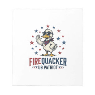 Firequacker Patriotic Duck Vintage Shirt Design_1 Notepad