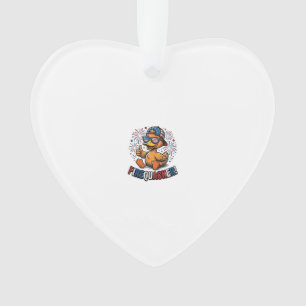 Firequacker Patriotic Duck Vintage Shirt Design_1 Ornament