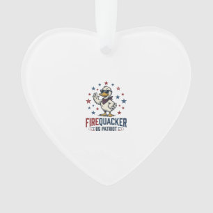 Firequacker Patriotic Duck Vintage Shirt Design_1 Ornament