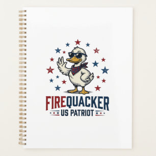 Firequacker Patriotic Duck Vintage Shirt Design_1 Planner