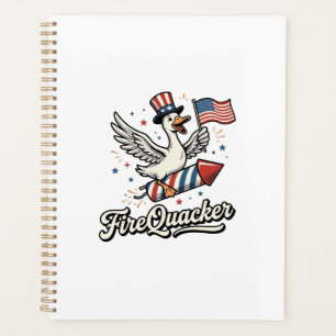 FireQuacker Patriotic Goose Vintage 4th of July De Planner