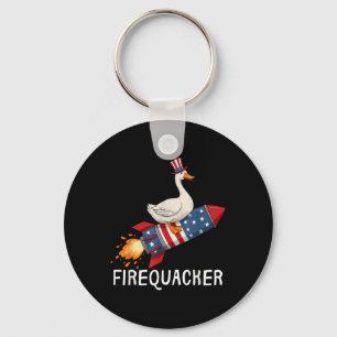 Firequacker Shirt, Funny Goose 4th Of July Shirt Key Ring