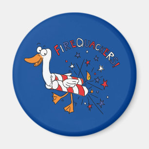 Firequackers 4th of July Duck Magnet