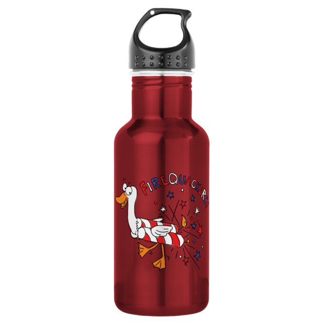 Firequackers 4th of July Duck Water Bottle (Front)