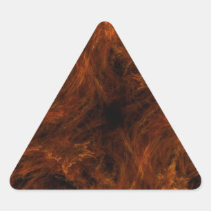 Firery Orange Abstract Fractal Triangle Sticker