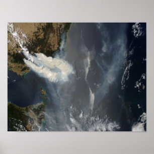 Fires and smoke in southeast Australia Poster